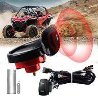 🔊 loud utv horn kit for polaris rzr ranger, pro xp, can am (2021 included) - rocker switch & 12v logo