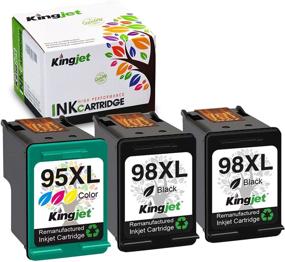 img 4 attached to 🖨️ Kingjet Remanufactured Ink Cartridge Replacement for HP 98 95 C9364WN C8766WN Compatible with Officejet 150 100 6310 H470 PhotoSmart 2575 C4150 C4180 8050 Deskjet 460 5940 5943 Printer (2 Black, 1 Color)