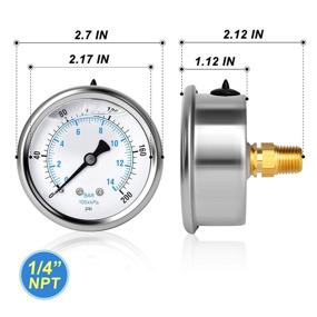 img 3 attached to MEANLIN MEASURE 0-200Psi Stainless Pressure Gauge: High Accuracy and Durability for Precise Measurements