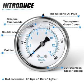 img 1 attached to MEANLIN MEASURE 0-200Psi Stainless Pressure Gauge: High Accuracy and Durability for Precise Measurements
