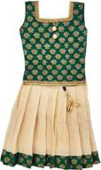 ashwini girl's polyester green pattu pavadai skirt - optimal for seo logo