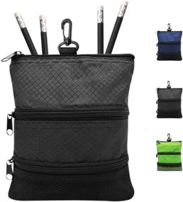 img 4 attached to 🏌️ FINGER TEN Golf Pouch Bag for Valuables: Tee Color with Free Golf Pencil Pack, Zippered Pocket & Gear Clip Hook to Bag