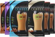 образец кофе chike high protein iced: 20 г белка, 2 порции эспрессо, 1 г сахара - дружелюбный кето и без глютена! логотип