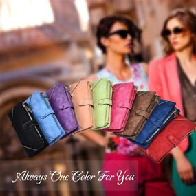 img 1 attached to 👛 Large Capacity Women's Vegan Leather Wallet Bifold Clutch: Card Organizer with Buckle Long Purse for Girls in Various Candy Colors