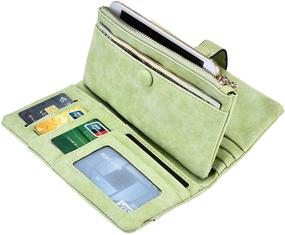 img 3 attached to 👛 Large Capacity Women's Vegan Leather Wallet Bifold Clutch: Card Organizer with Buckle Long Purse for Girls in Various Candy Colors