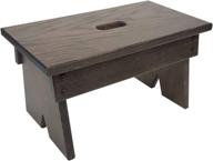 🪑 handmade amish solid oak step stool footstool - peaceful classic for kitchen, bedroom, living room, or bathroom - antique slate finish логотип