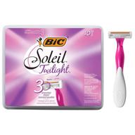 🪒 bic soleil smooth scented women's disposable razor, triple blade, 10 razor pack, promotes smooth shaving experience logo