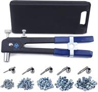🔧 muzata hand rivet tool nut setter kit with 5pc metric mandrels and 100pc aluminum rivnuts in a rugged carrying case - thread blind riveting tools for efficient wrench nut sert - rk01 logo
