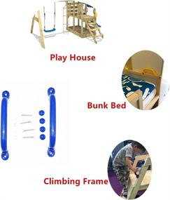 img 3 attached to 🧗 Ymeibe Kids Climbing Safety Handles: Enhance Playground Safety with Playhouse Grips, Swing Set Bars, and Jungle Gym Hand Grips - 10 inch Long, Blue