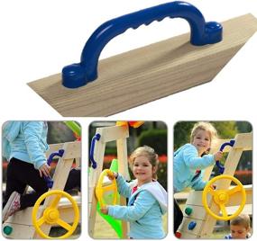 img 2 attached to 🧗 Ymeibe Kids Climbing Safety Handles: Enhance Playground Safety with Playhouse Grips, Swing Set Bars, and Jungle Gym Hand Grips - 10 inch Long, Blue