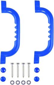 img 4 attached to 🧗 Ymeibe Kids Climbing Safety Handles: Enhance Playground Safety with Playhouse Grips, Swing Set Bars, and Jungle Gym Hand Grips - 10 inch Long, Blue