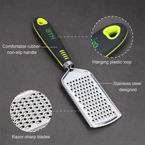 img 2 attached to 🧀 HTB Handheld Graters Set - Stainless Steel Multi-Purpose Kitchen Food Grater for Vegetables, Fruits, and Chocolate