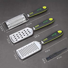 img 3 attached to 🧀 HTB Handheld Graters Set - Stainless Steel Multi-Purpose Kitchen Food Grater for Vegetables, Fruits, and Chocolate