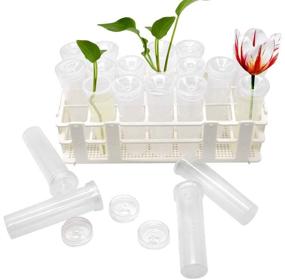 img 4 attached to Floral Water Tubes with Rack Holder and Vials - Ideal for Flower Arrangements and Milkweed Cuttings (Pack of 21)