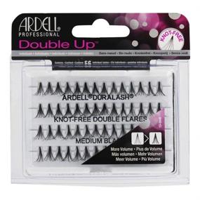 img 2 attached to 💁 Black Medium Ardell Double Individuals Knot-Free Double Flares - Pack of 3