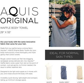img 3 attached to 🧼 Aquis - White Waffle Body Towel, Highly Absorbent & Fast Drying Microfiber Towel, 29 x 55 Inches