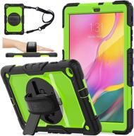 📱 samsung galaxy tab a 10.1 t510/t515/t517 case - seymac stock: full-body protection with 360° rotating stand, screen protector & hand strap [green+black] logo