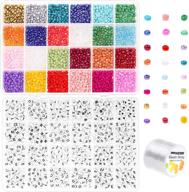 paxcoo 3000 pcs 4mm rainbow pony beads with 1200 pcs letter beads - perfect for friendship bracelets and jewelry making logo