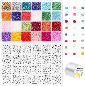 img 4 attached to Paxcoo 3000 Pcs 4mm Rainbow Pony Beads with 1200 Pcs Letter Beads - Perfect for Friendship Bracelets and Jewelry Making