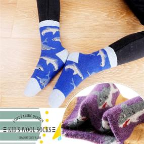 img 3 attached to 🧦 Cozy Comfort for Kids: Winter Wool Socks - Soft, Thick, Thermal, Cute Animal Design - Ideal for Boys and Girls