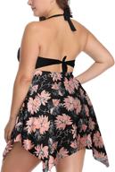 👙 mayfasey plus size swimsuit: floral halter tankini swimwear set for women 2x-6x logo