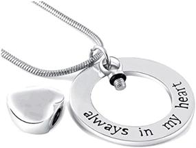 img 2 attached to 🔑 Always in My Heart Stainless Steel Urn Necklace Keychain - NextStone Family Cremation Jewelry Gift