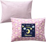 🛌 gina era ergonomic toddler pillowcase (2 pack): 100% cotton, size: 14x19 inch, fits 13x18 or 12x16 kids pillows - machine washable (style1) logo