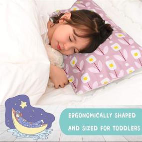 img 3 attached to 🛌 Gina Era Ergonomic Toddler Pillowcase (2 Pack): 100% Cotton, Size: 14x19 inch, Fits 13x18 or 12x16 Kids Pillows - Machine Washable (Style1)