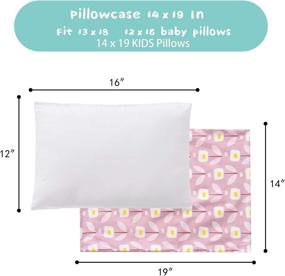 img 1 attached to 🛌 Gina Era Ergonomic Toddler Pillowcase (2 Pack): 100% Cotton, Size: 14x19 inch, Fits 13x18 or 12x16 Kids Pillows - Machine Washable (Style1)