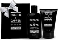 rugged & dapper men's skincare set - age + damage defense moisturizer & daily power scrub face wash logo