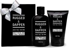 img 4 attached to RUGGED & DAPPER Men's Skincare Set - Age + Damage Defense Moisturizer & Daily Power Scrub Face Wash