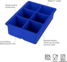 img 3 attached to 🍺 Tovolo Inch Large King Craft Ice Mold Freezer Tray: 2" Cubes for Whiskey, Bourbon, Spirits & Liquor Drinks - BPA-Free Silicone Set of 1 (Stratus Blue)