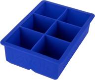 🍺 tovolo inch large king craft ice mold freezer tray: 2" cubes for whiskey, bourbon, spirits & liquor drinks - bpa-free silicone set of 1 (stratus blue) logo