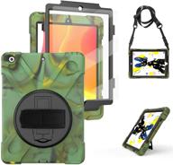 tsq ipad 10.2 2020 2019 case + screen protector - 3 layers shockproof rugged silicon boys case with stand/hand strap+shoulder strap for new ipad 10.2 8th 7th generation (camouflage) logo