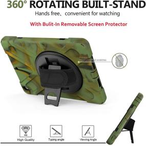 img 2 attached to TSQ iPad 10.2 2020 2019 Case + Screen Protector - 3 Layers Shockproof Rugged Silicon Boys Case with Stand/Hand Strap+Shoulder Strap for New iPad 10.2 8th 7th Generation (Camouflage)