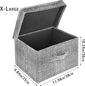 img 3 attached to 📦 OBewe X-Large Gray Foldable Storage Box with Lid, Handle, and Fabric Container - Convenient Storage Pack of 2 for Home, Bedroom, and Office