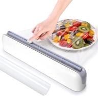 🔪 convenient plastic wrap dispenser with aluminum foil refill, cutter, and bpa-free cling film логотип