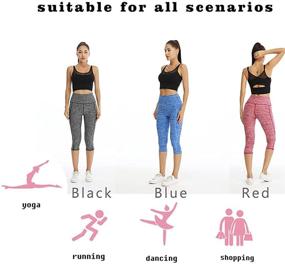 img 1 attached to 🩰 CongYee Sport Women's Yoga Capris with Tummy Control, Pockets, and High Waistband - Ideal Yoga Pants for Women, Leggings for Yoga