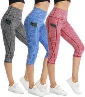 🩰 congyee sport women's yoga capris with tummy control, pockets, and high waistband - ideal yoga pants for women, leggings for yoga logo