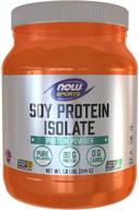 🥤 now sports nutrition unflavored soy protein isolate powder - 1.2 pound (20g protein, 0 carbs) logo