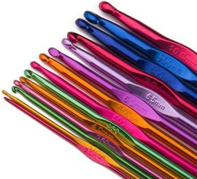 img 3 attached to 😍 StaiBC Multicolor Aluminum Crochet Hooks Set & Knitting Needles Craft Yarn Kit with Large-Eye Blunt Needles & Case | USA Standard Sizes 2.0-10.0mm