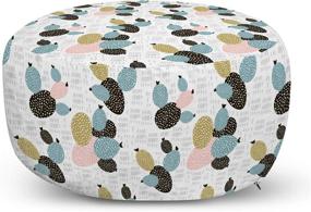 img 4 attached to 🌵 Lunarable Cactus Ottoman Pouf, Hand Drawn Style Succulent Gardening Plants Spotty Pattern with Modern Art Design, Decorative Soft Foot Rest with Removable Cover for Living Room and Bedroom, Black Aqua - Improved SEO