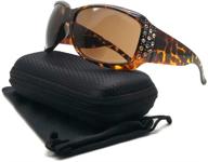 tortoise brown oversized xl bi-focal rhinestone sun readers sunglasses for women + reading glasses logo