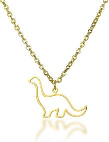 img 2 attached to Stainless Dinosaur Diplodocus Gold Plated Stainless