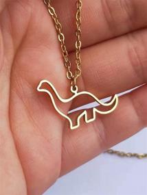 img 1 attached to Stainless Dinosaur Diplodocus Gold Plated Stainless