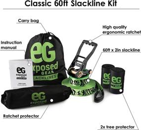 img 3 attached to Optimized Gear Slackline Kit: Includes Tree Protectors, Premium Ratchet & Cover, Setup Manual, Carry Bag, Classic 60 ft Slack Line Set – Ideal for Kids and Adults