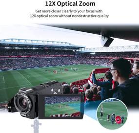 img 3 attached to 🎥 ORDRO AX60 UHD Camcorder: Livestream 4K Video Camera with 12x Optical Zoom, 3.5" IPS Screen, HD 1080P 60FPS Recording, Mic, LED Light, Wide Angle Lens, Handheld Holder