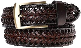 img 4 attached to 👗 Earnda Braided Leather Genuine Buckle: Stylish and Durable Women's Belt