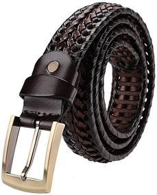 img 3 attached to 👗 Earnda Braided Leather Genuine Buckle: Stylish and Durable Women's Belt