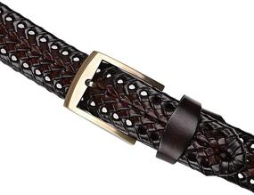 img 1 attached to 👗 Earnda Braided Leather Genuine Buckle: Stylish and Durable Women's Belt